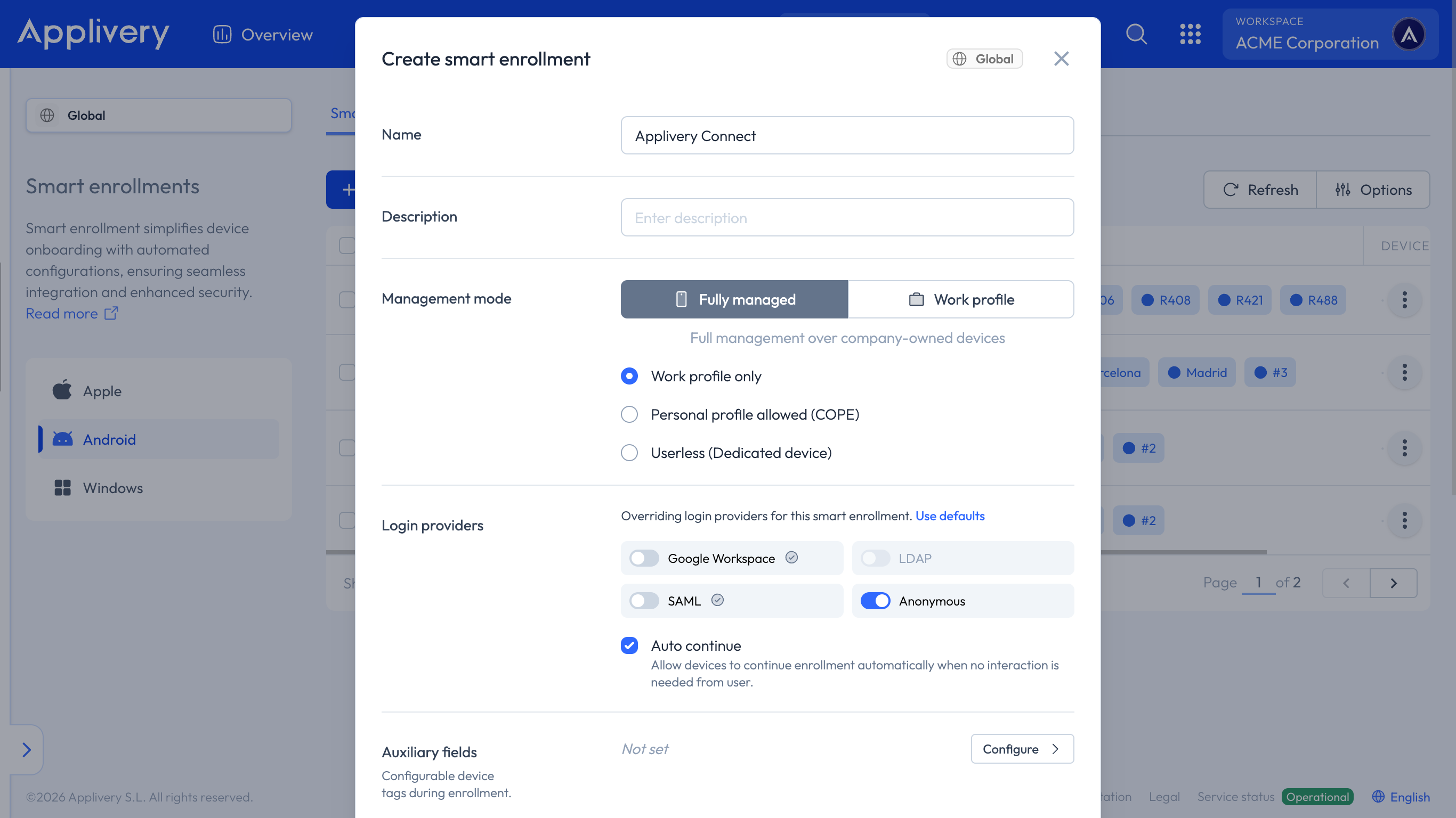 Smart Enrollment form