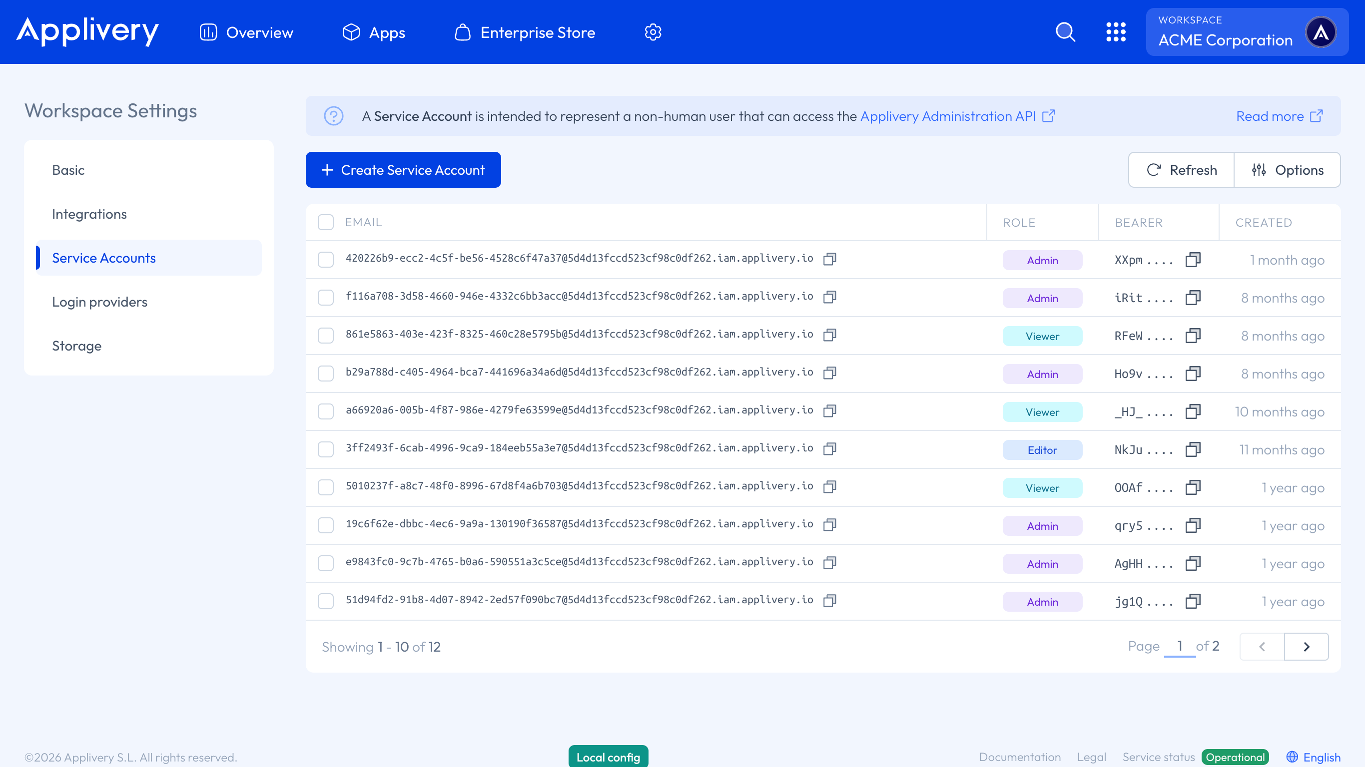 Service Accounts