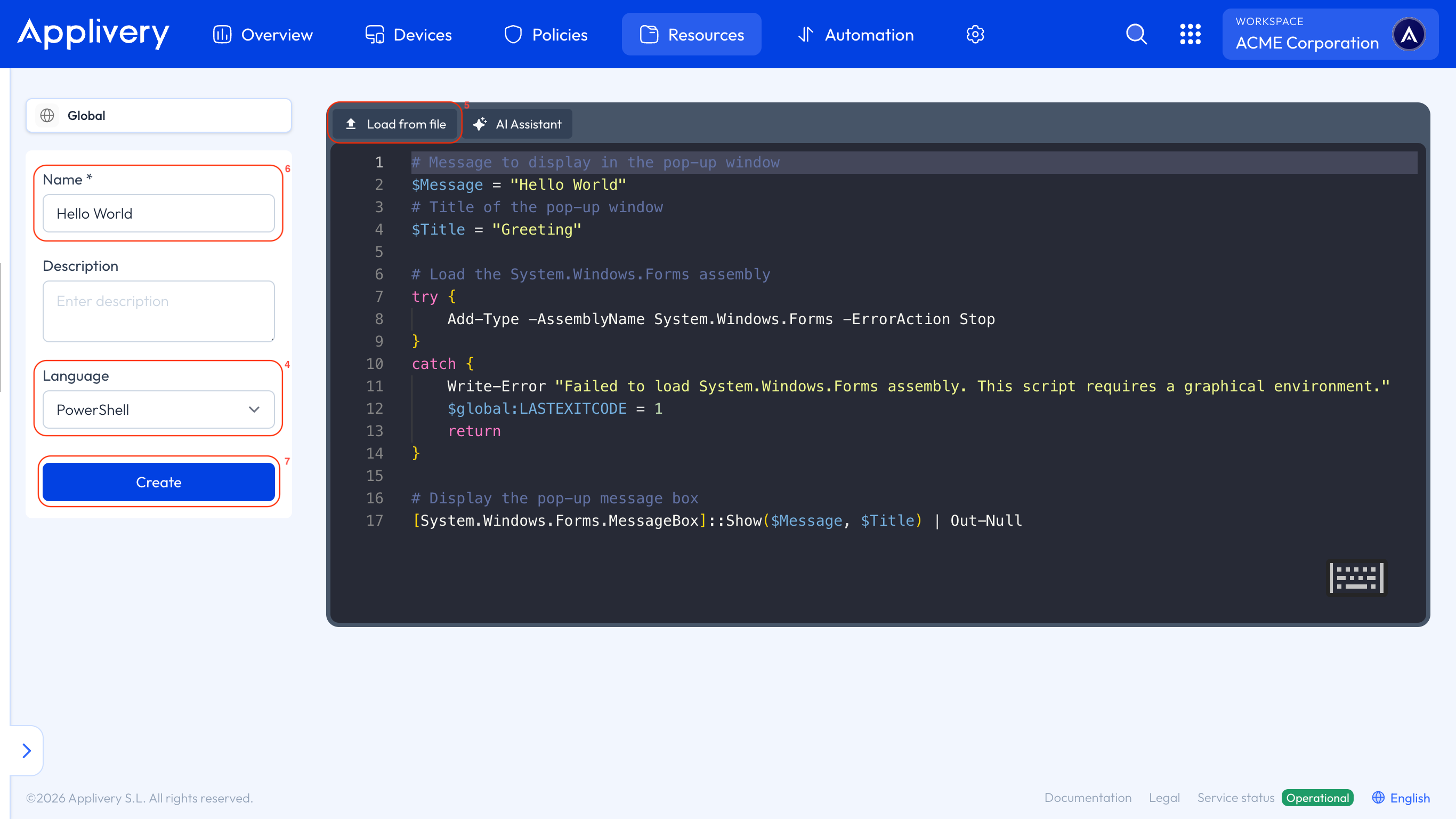 create script