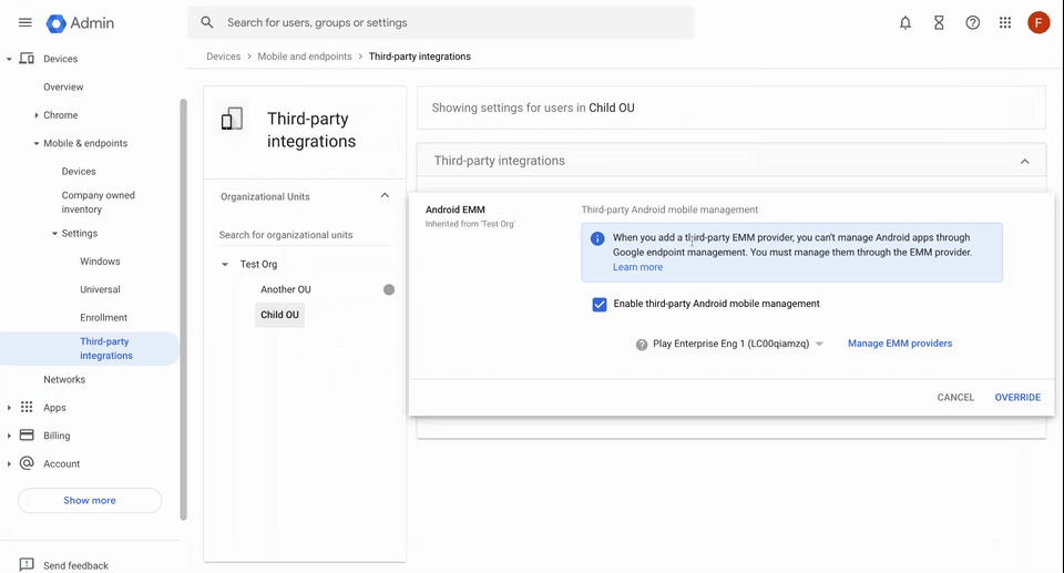 enable third party integration