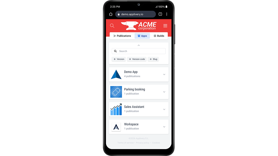 filter options android