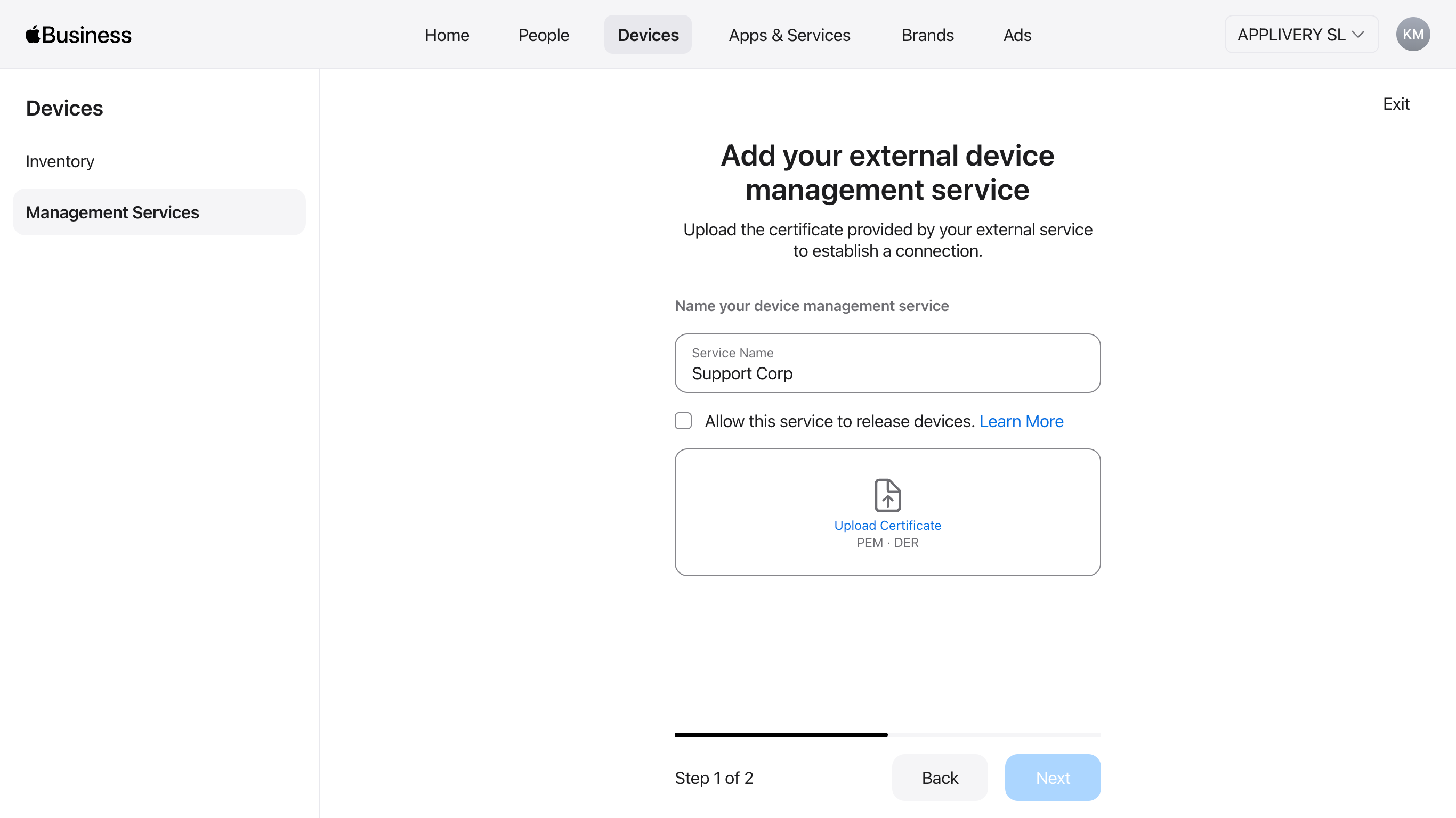 add device management service