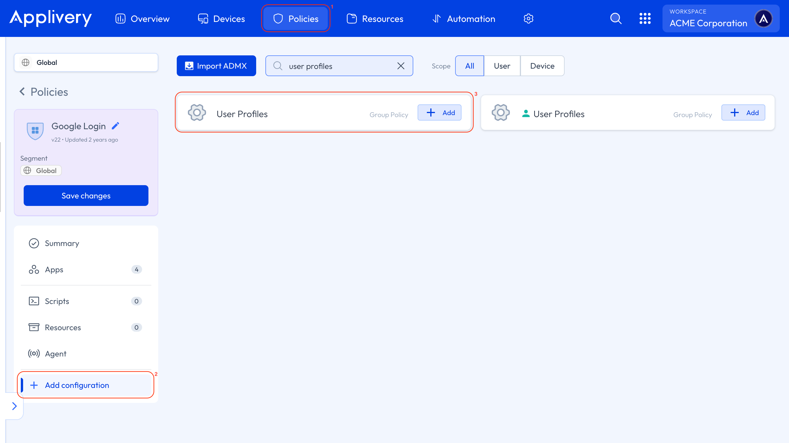 user profiles