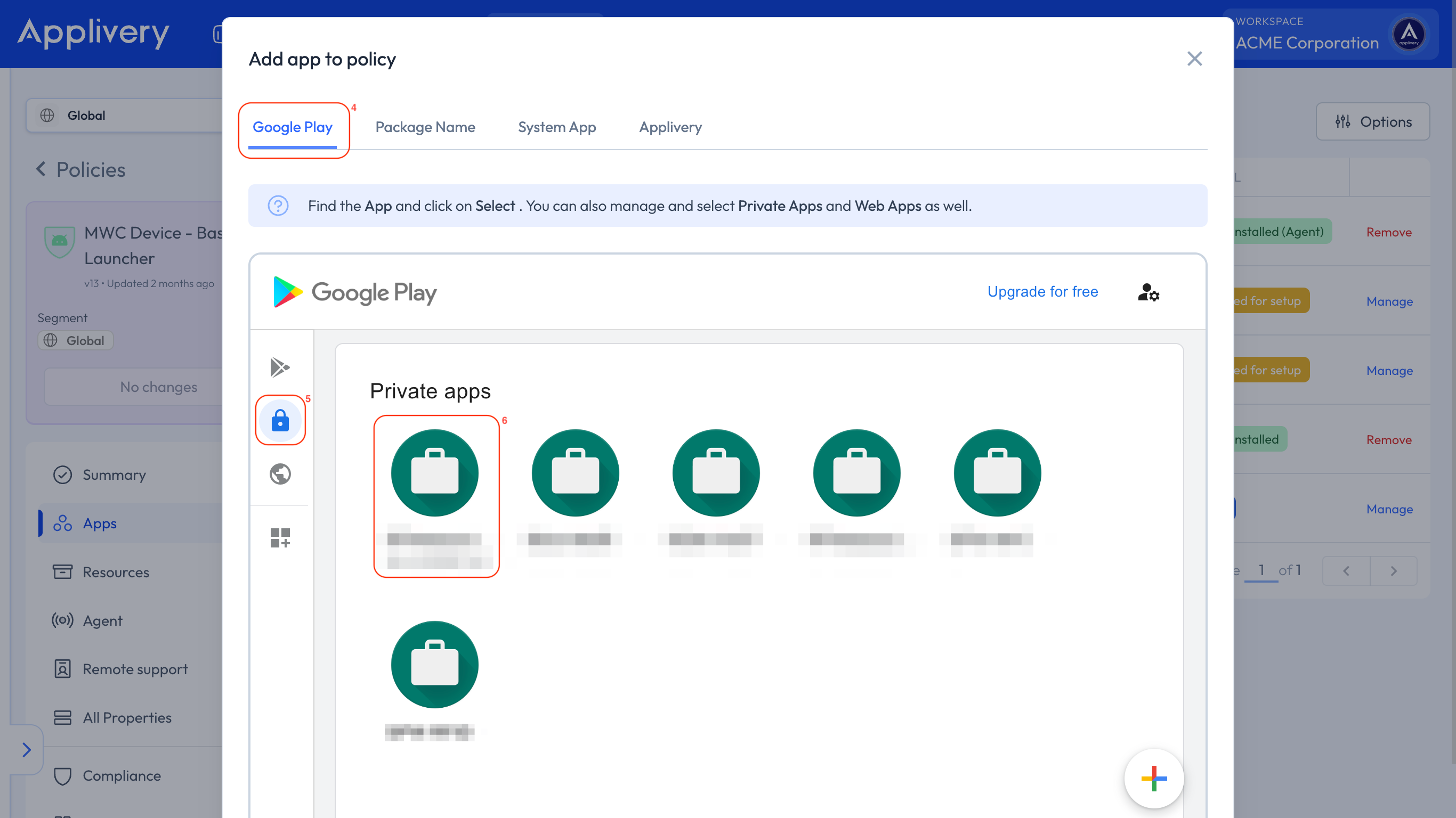 private app management