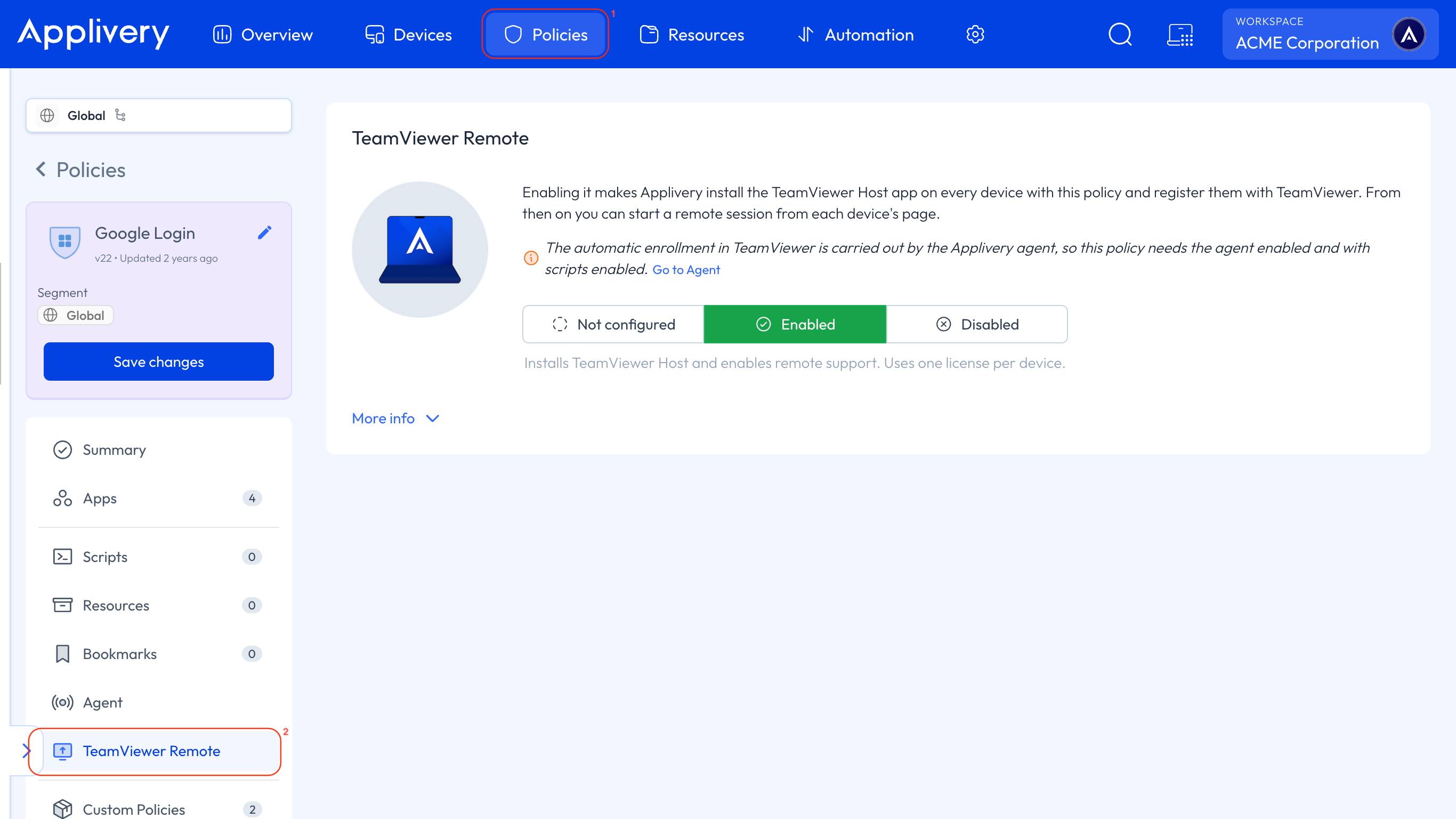 enable teamviewer