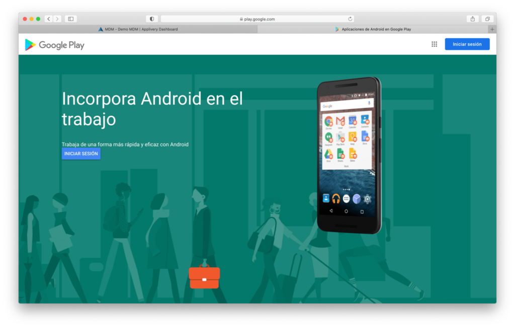 log in android for work