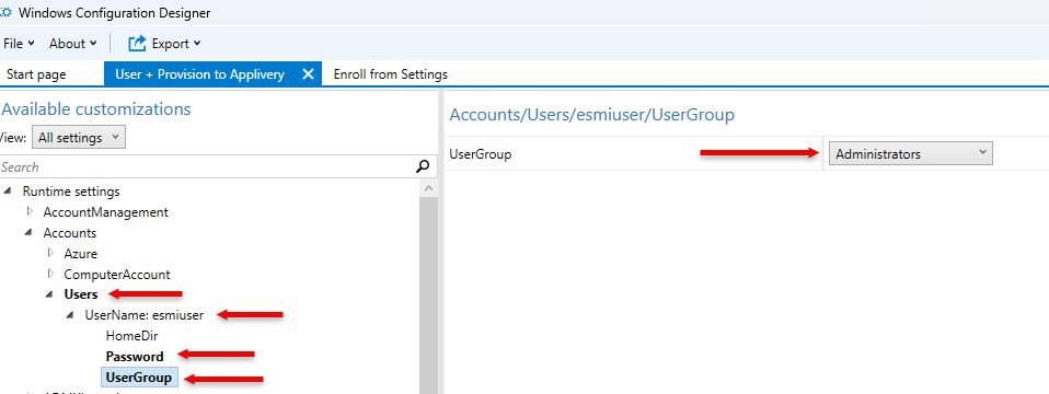 admin user